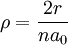 \rho = {2r \over {na_0}}