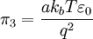 \pi_3 = \frac{a k_b T \varepsilon_0}{q^2}