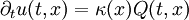 \partial_t u(t,x) = \kappa(x) Q(t,x)\,