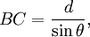 BC=\frac{d}{\sin\theta},