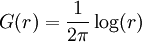 G(r) = {1\over 2\pi} \log(r)