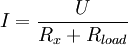 I = \frac{U}{R_x + R_{load}}