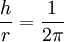 \frac{h}{r}=\frac{1}{2\pi}