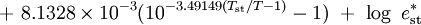 +\ 8.1328\times10^{-3}(10^{-3.49149(T_\mathrm{st}/T-1)}-1)\ +\  \log\ e^*_\mathrm{st}