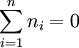 \sum_{i=1}^n n_i=0