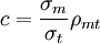 c=\frac{\sigma_m}{\sigma_t}\rho_{mt}