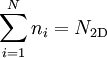 \sum\limits_{i=1}^{N}n_i=N_{\mathrm{2D}}