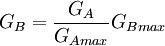 G_B = \frac {G_A}{G_{A max}} G_{B max}