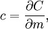 c={\partial C \over \partial m},