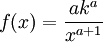 f(x) = \frac{a k^a}{x^{a+1}}