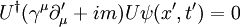 U^\dagger(\gamma^\mu\partial_\mu^\prime + im)U \psi(x^\prime,t^\prime) = 0