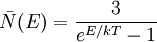 \bar{N}(E) = {3\over e^{E/kT}-1}