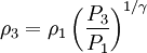 \rho_3 = \rho_1 \left(\frac{P_3}{P_1}\right)^{1/\gamma}
