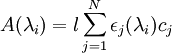 A(\lambda_i) = l\sum_{j=1}^N \epsilon_j(\lambda_i) c_j