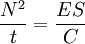 \frac {N^2} {t} = \frac {E S} {C}