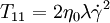 T_{11}=2 \eta_0 \lambda {\dot \gamma}^2