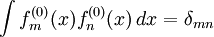 \int f^{(0)}_m (x) f^{(0)}_n (x) \,dx = \delta_{mn}