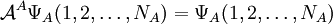 \mathcal{A}^A \Psi_A(1,2,\dots,N_A) = \Psi_A(1,2,\dots,N_A)