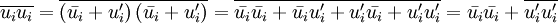 \overline{u_i u_i}  = \overline{\left( \bar{u_i} + u_i^\prime \right)\left( \bar{u_i} + u_i^\prime \right) } = \overline{\bar{u_i}\bar{u_i} + \bar{u_i}u_i^\prime + u_i^\prime\bar{u_i} + u_i^\prime u_i^\prime} = \bar{u_i}\bar{u_i} + \overline{u_i^\prime u_i^\prime}