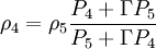 \rho_4 = \rho_5 \frac{P_4 + \Gamma P_5}{P_5 + \Gamma P_4}