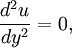 \frac{d^2 u}{d y^2} = 0,