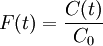 F(t) = \frac {C(t)}{C_{0}}