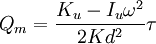 Q_m=\frac{ K_u -I_u\omega^2  }{2Kd^2}\tau