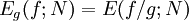 E_g(f; N) = E(f/g; N)\,