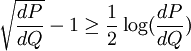 \sqrt{\frac{dP}{dQ}}-1 \geq \frac{1}{2}\log(\frac{dP}{dQ})