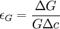 \epsilon_G = \dfrac {\Delta G}{G\Delta c}