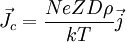 \vec J_c = \frac{NeZD\rho}{kT}\vec j