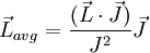 \vec L_{avg} = \frac{(\vec L \cdot \vec J)}{J^2} \vec J