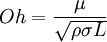 Oh = \frac{ \mu}{ \sqrt{\rho \sigma L }}