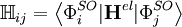 \mathbb{H}_{ij} = \left\langle \Phi_i^{SO} | \mathbf{H}^{el} | \Phi_j^{SO} \right\rangle