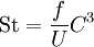 \mathrm{St}= {f\over U}{C^3}