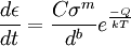 \frac{d\epsilon}{dt} = \frac{C\sigma^m}{d^b} e^\frac{-Q}{kT}